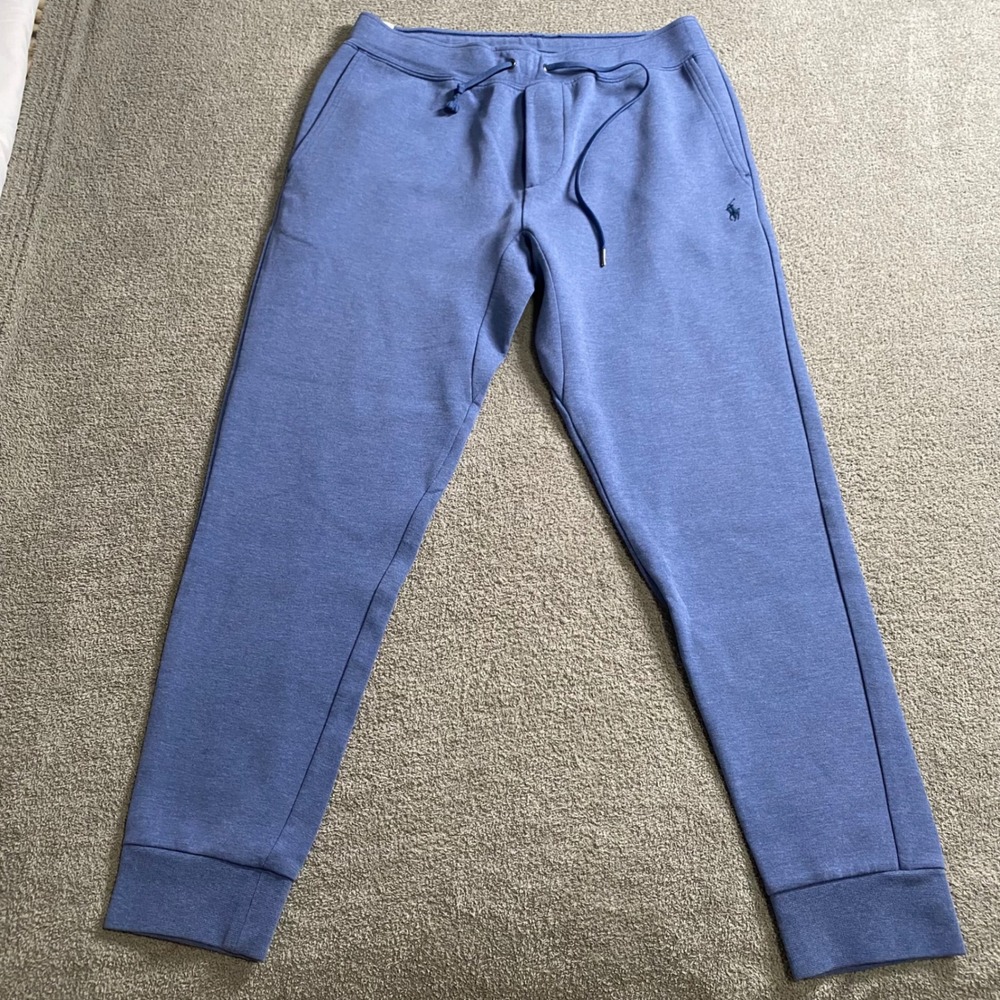 Polo Ralph Lauren Jogger Sweatpants Mens Medium Blue Heather Pony Logo Tapered - Picture 2 of 8